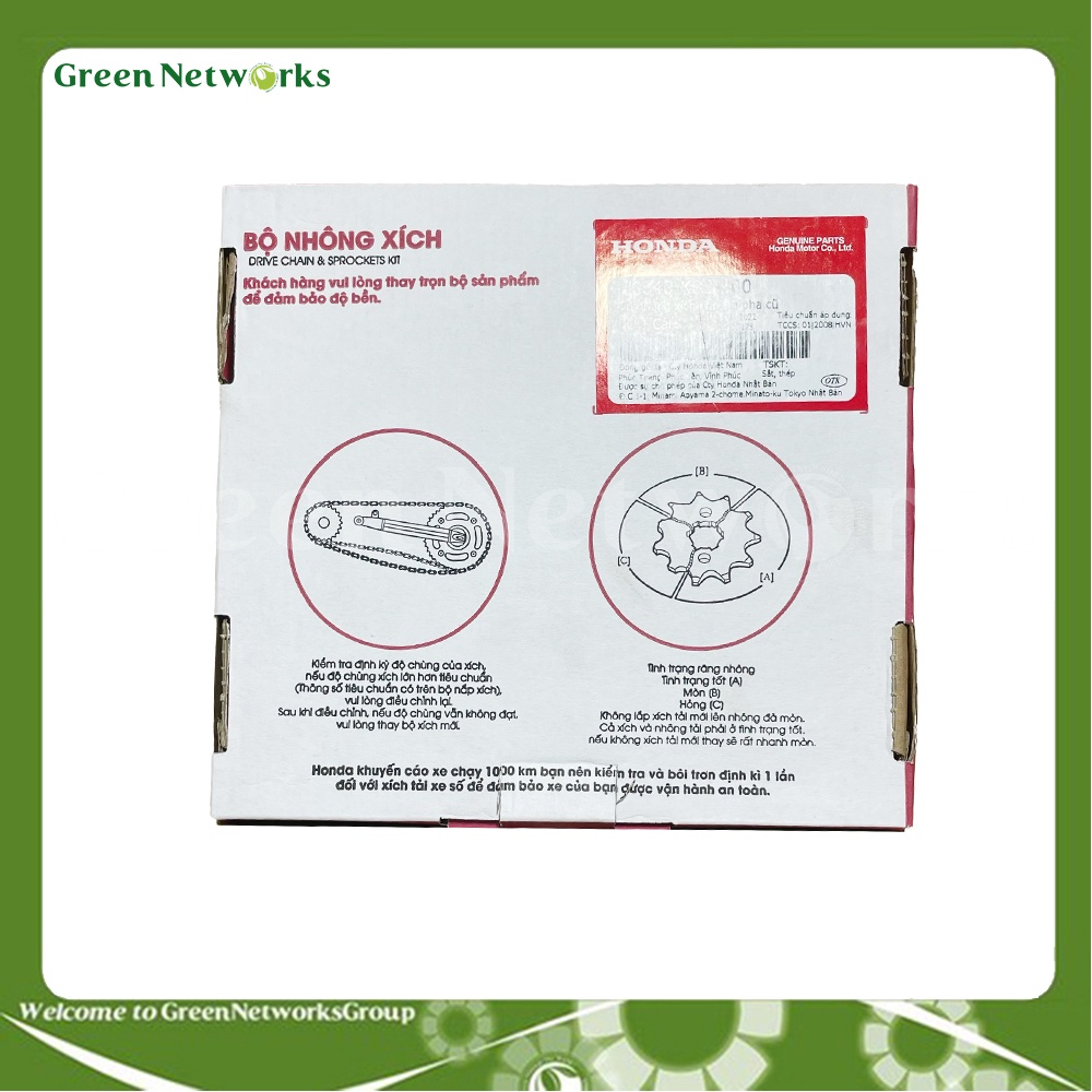 Bộ nhông sên dĩa cho xe Dream, nhông,dĩa và xích gắn cho xe Dream Thái, Dream Lùn, Dream đời đầu của Honda–GreenNetWorks