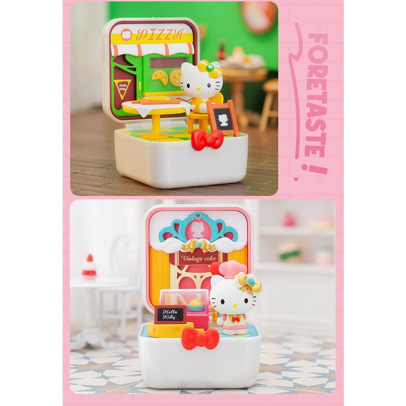 ❤sản phẩm chính thức❤Hello Kitty Thị trấn Gourmet Hộp mù POPMART Quà tặng Con búp bê Người mẫu Đồ chơi quà sinh nhật