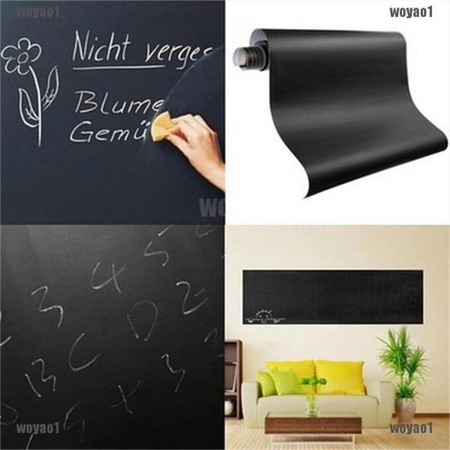 Decal Bảng Đen Viết Phấn Bảng Decal Dán Tường Thông Minh Có Màu Xanh Lá Size 45x200cm