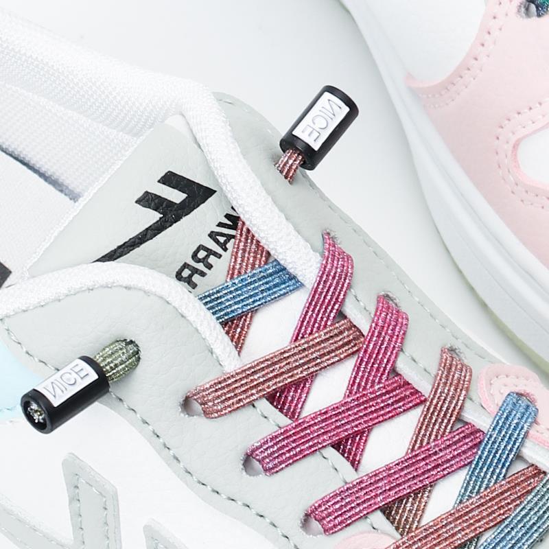 Dây Giày Co Giãn Không Cần Buộc Nhiều Màu Sắc Thời Trang Cho Trẻ Em Và Người Lớn