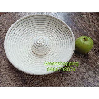 Rổ ủ bánh mì bằng mây tự nhiên có trụ ở giữa (đường kính 28cm), ghim inox tặng công thức làm bánh bao kinh doanh