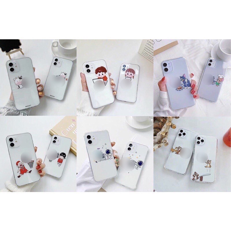 Ốp trong chống sốc in hình cặp siêu cute cho 6/7/8/6p/7P8P /x/xsm/11/11promax 12 12promax