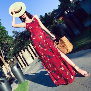 Váy Đầm maxi đỏ hoa cao cấp - Ảnh Thật- Hàng có sẵn - Hàng Thiết kế QCCC - Váy đẹp, Váy đi chơi, Váy đi biển