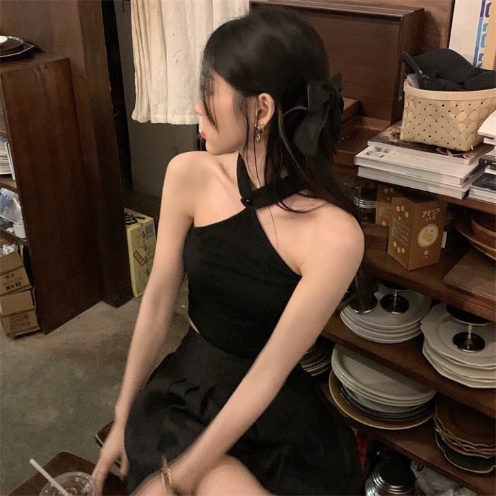 Áo 2 Dây buộc cổ đi biển LUHAZO croptop dệt kim nữ sexy ôm body du lịch K5T1-1