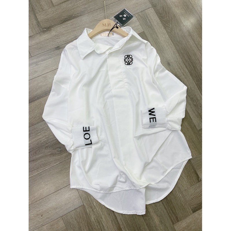 [Mã FASHIONHOT19 giảm 10K đơn bất kỳ] BÁN SỈ ÁO SƠ MI THÊU TAY BO LEN ĐEN TRẮNG CHO NỮ | BigBuy360 - bigbuy360.vn