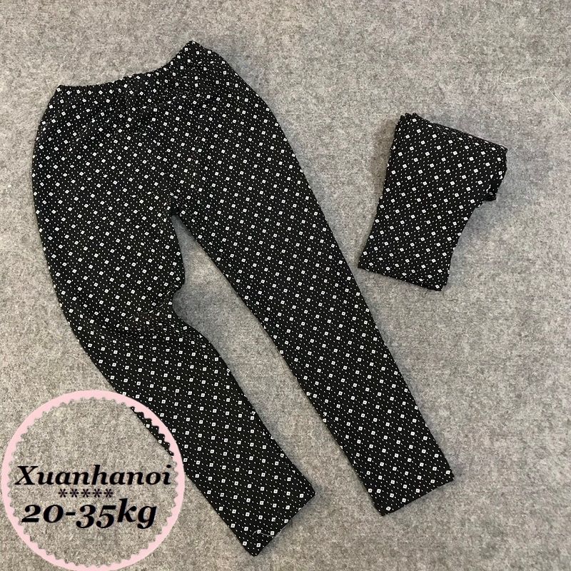 Quần dài quần legging nỉ da cá hoa văn size Đại 7-13 tuổi 20-45kg XHN407