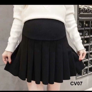 Chân váy bầu xếp ly có Quần Bên Trong- Chân váy xếp Ly Bầu umi dày dặn