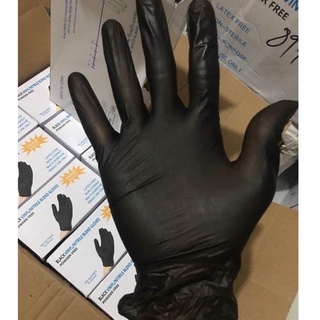 Găng Tay Y Tế Đen Không Bột Dày - Hộp 100 Cái (50 đôi)