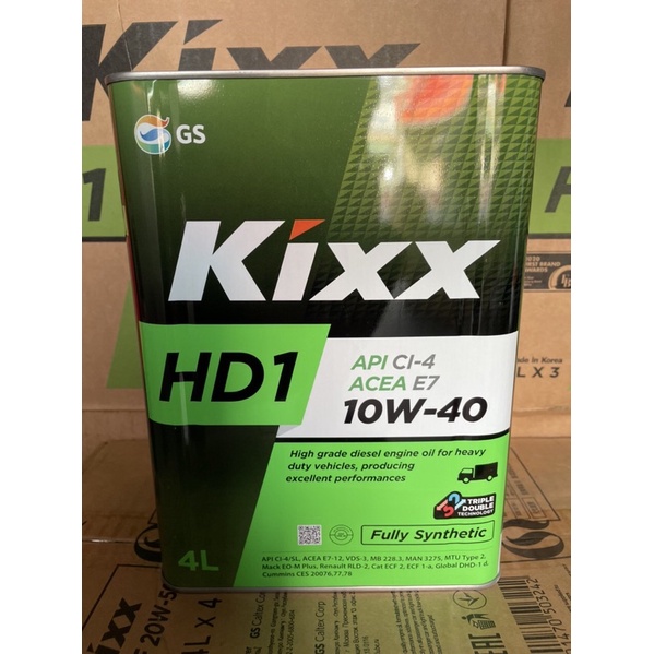DẦU TỔNG HỢP KIXX HD1 10w40 ci-4 can sắt 4lit