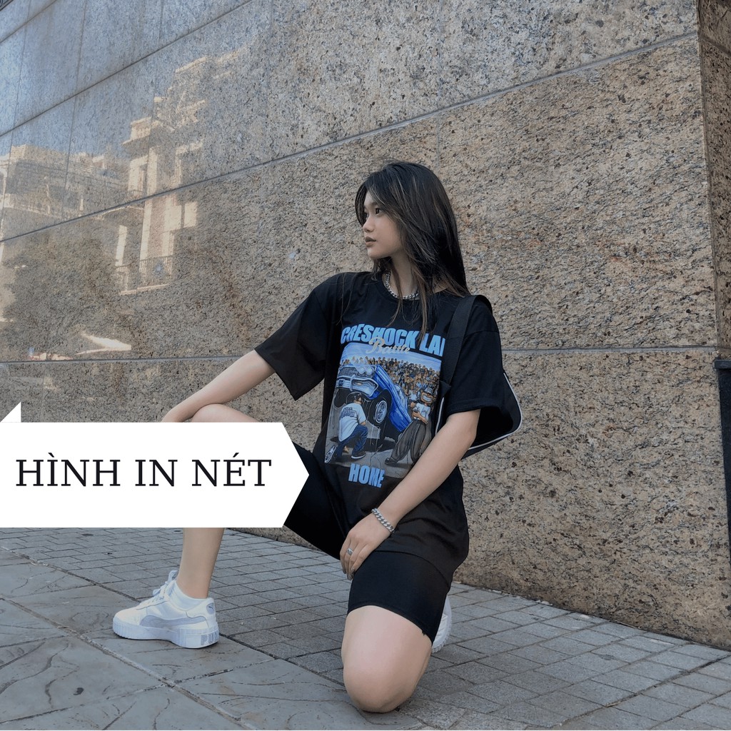 Áo thun tay lỡ Unisex Min Room, áo phông form rộng nam nữ hai màu đen trắng phong cách hip hop