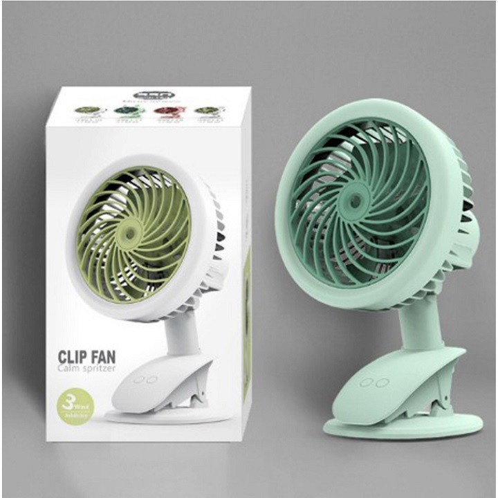 Quạt Phun Sương Mini Tích Điện Để Bàn Đa Năng, Có Kẹp Bàn, 3 Cấp Độ Gió | BigBuy360 - bigbuy360.vn