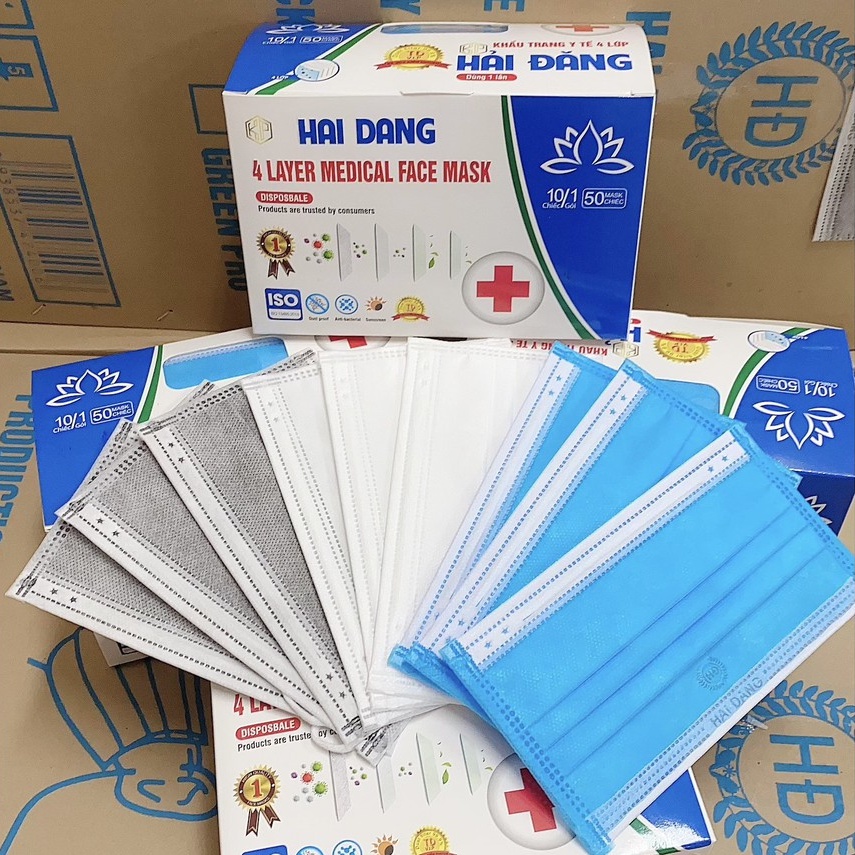 Khẩu trang y tế 4 lớp - Hộp 50 chiếc - Hàng công ty đủ tiêu chuẩn | BigBuy360 - bigbuy360.vn