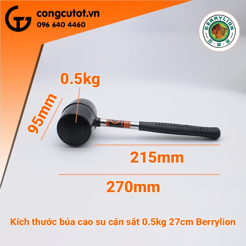 BÚA CAO SU CÁN SẮT 0.5KG 27CM BERRYLION