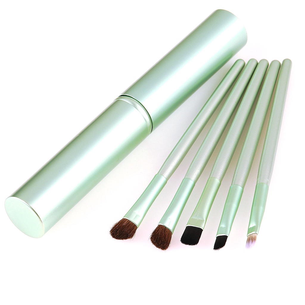 [Hàng mới về] Set 5 cọ trang điểm phấn mắt tay cầm bằng gỗ tiện dụng