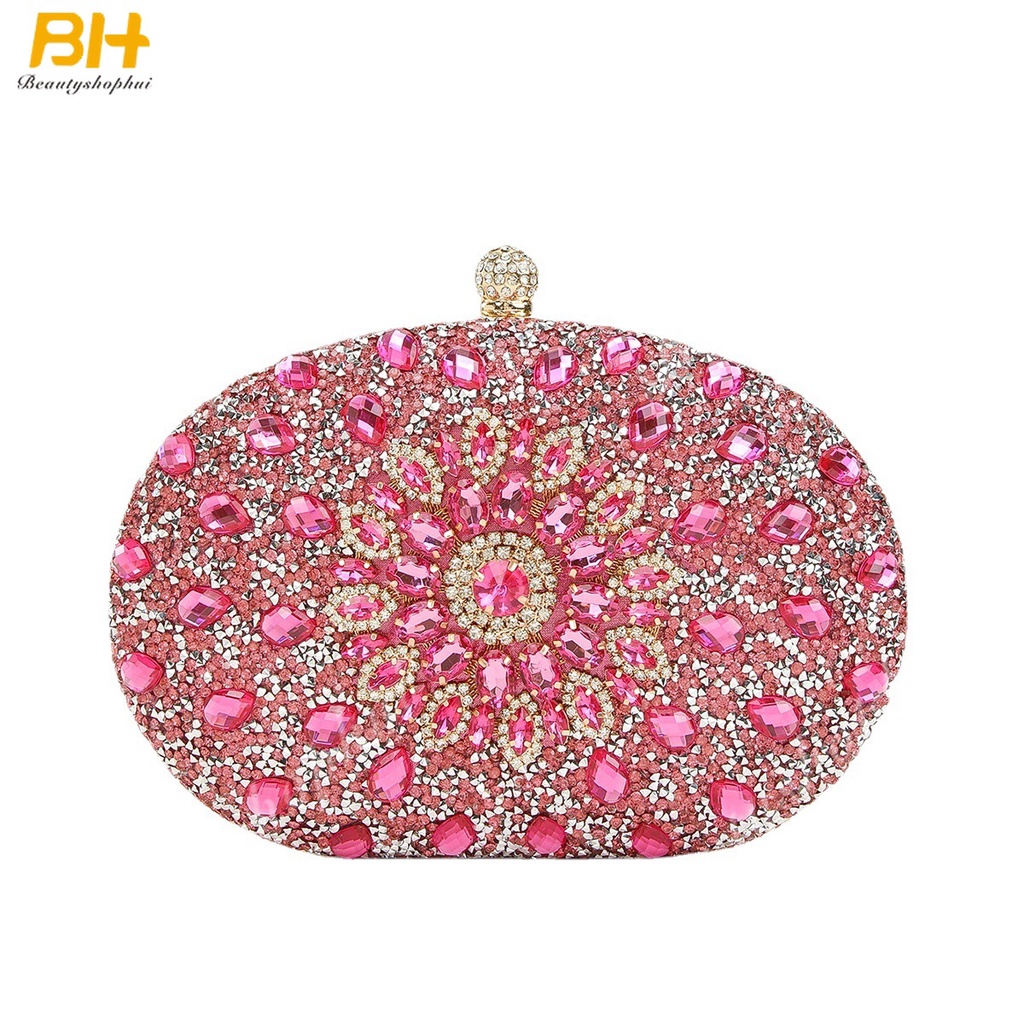 Ví Nữ Cầm Tay Đính Đá Hình Hoa Hướng Dương Thời Trang Mới 2022