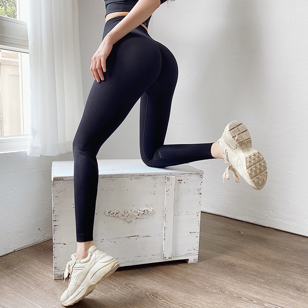 Quần tập gym nữ chun mông AMIN AM058 dáng legging cạp cao nâng mông vải dệt cao cấp co dãn tập gym yoga thể thao