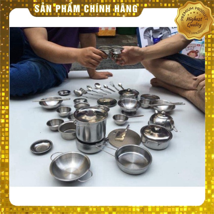 ban Hot- Bộ đồ chơi nấu ăn 30 món cho bé - Chất liệu Inox mô phỏng như thật Sale siêu  rẻ