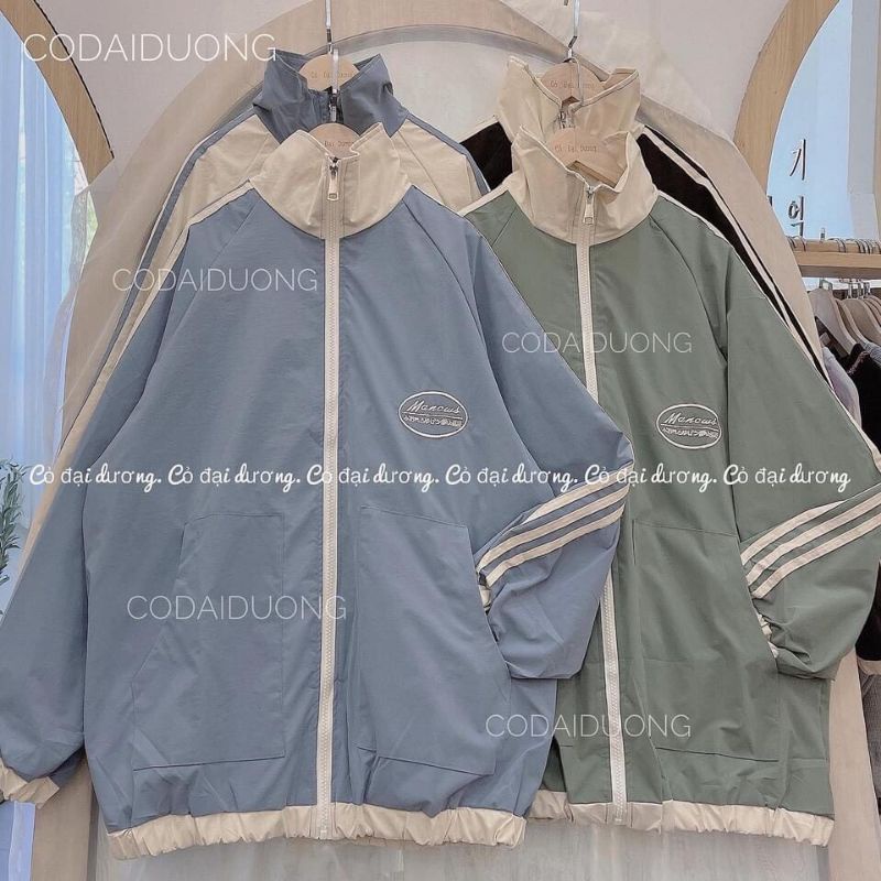 Áo Khoác Gió Mancues 2 lớp form rộng thời trang, Áo khoác unisex nam nữ