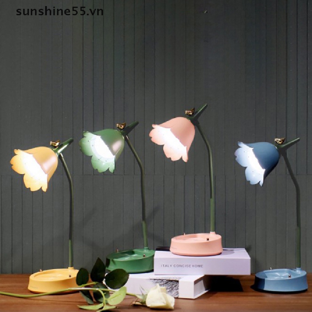 Đèn bàn LED cảm ứng bông hoa chiếu sáng phòng ngủ đọc sách cho sinh viên