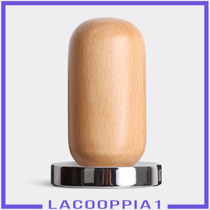 [LACOOPPIA1] Wooden Grip Espresso Coffee Tamper 58mm Barista Coffee Bean Press Hammer