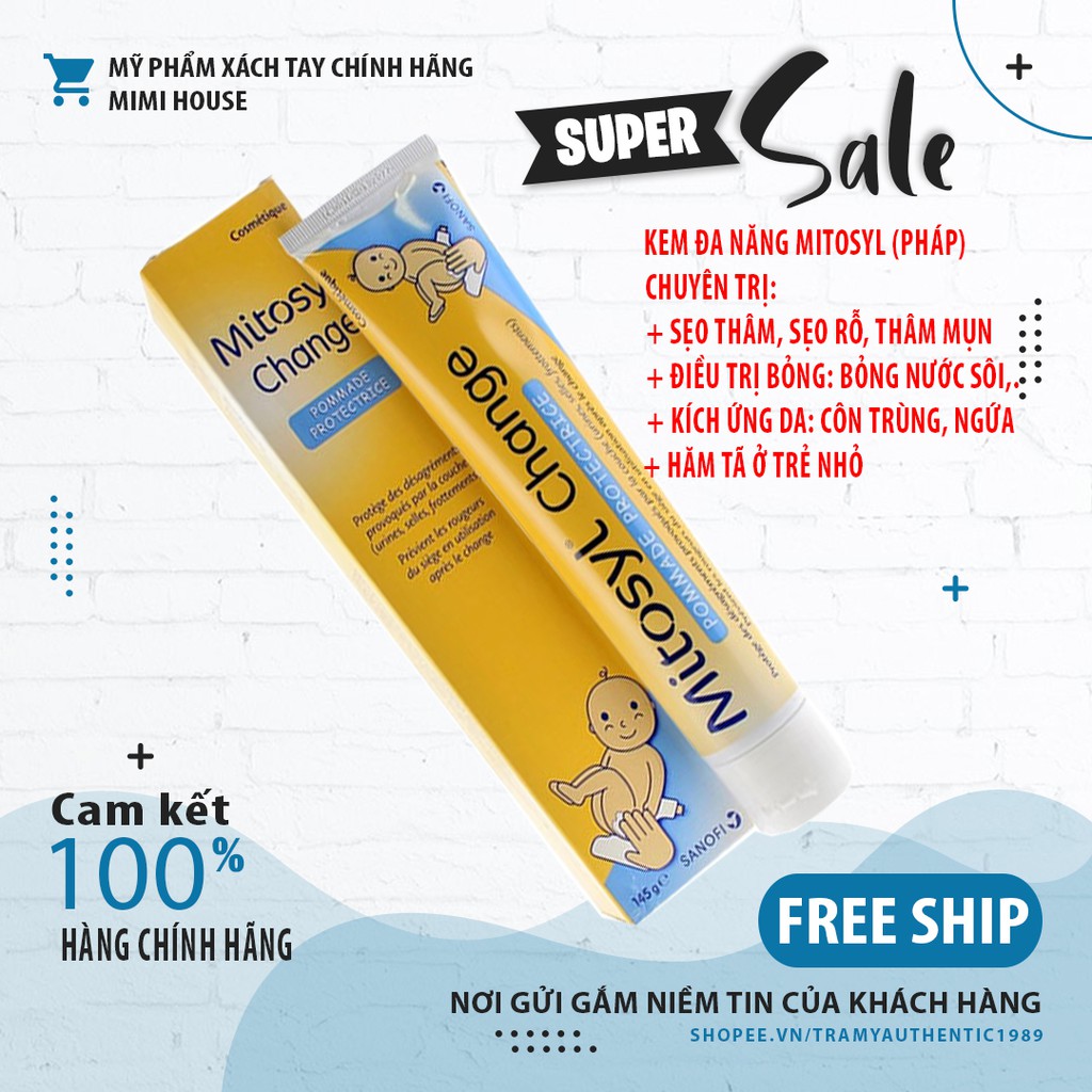 Kem Dưỡng Phục Hồi Giảm Sẹo Thâm Và Hăm Tã Mitosyl 145gr Chuẩn Pháp Mẫu Mới Nhất