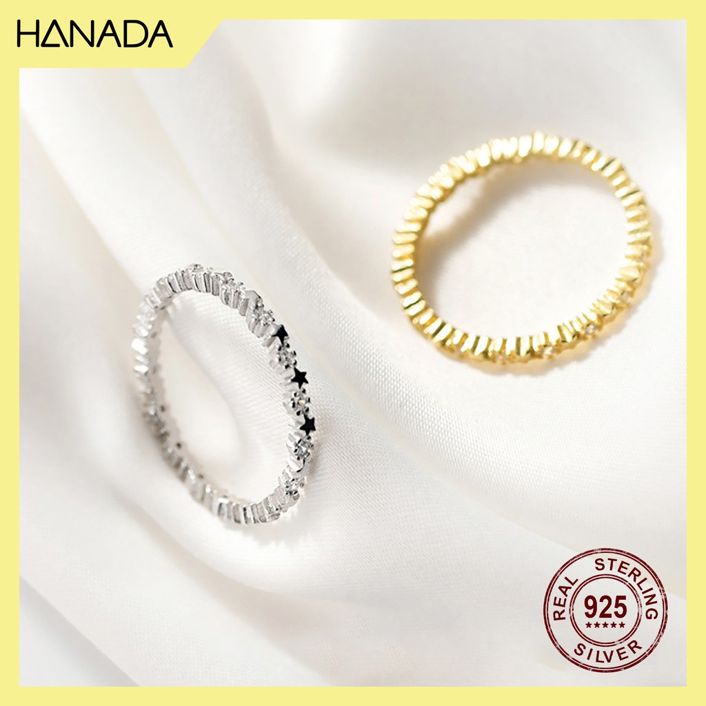 Nhẫn Bạc 925 Hanada N34.R.2.S.220.0641 Sao Đá Xen Kẽ