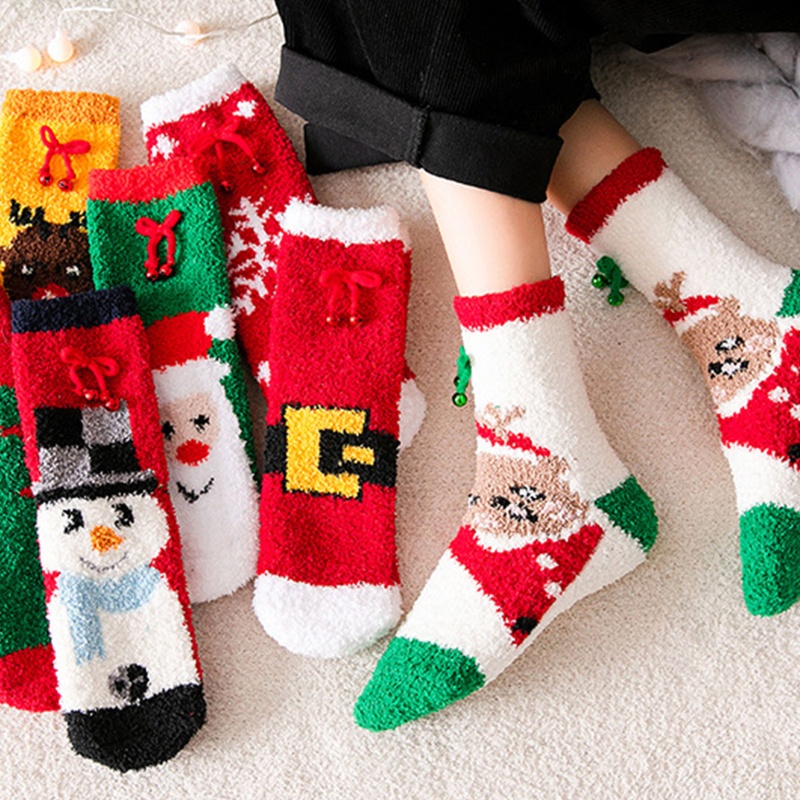 4 Đôi Vớ Họa Tiết Giáng Sinh Hoạt Hình Cho Nữ