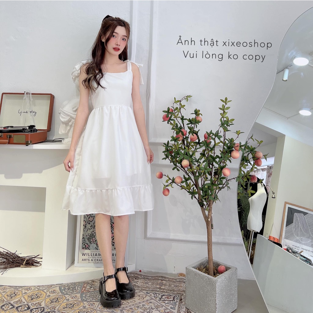 [Mã SKAMONTH4 giảm 10% đơn 50K] Váy 2 dây babydoll dáng suông Hàn Quốc xixeoshop - V8