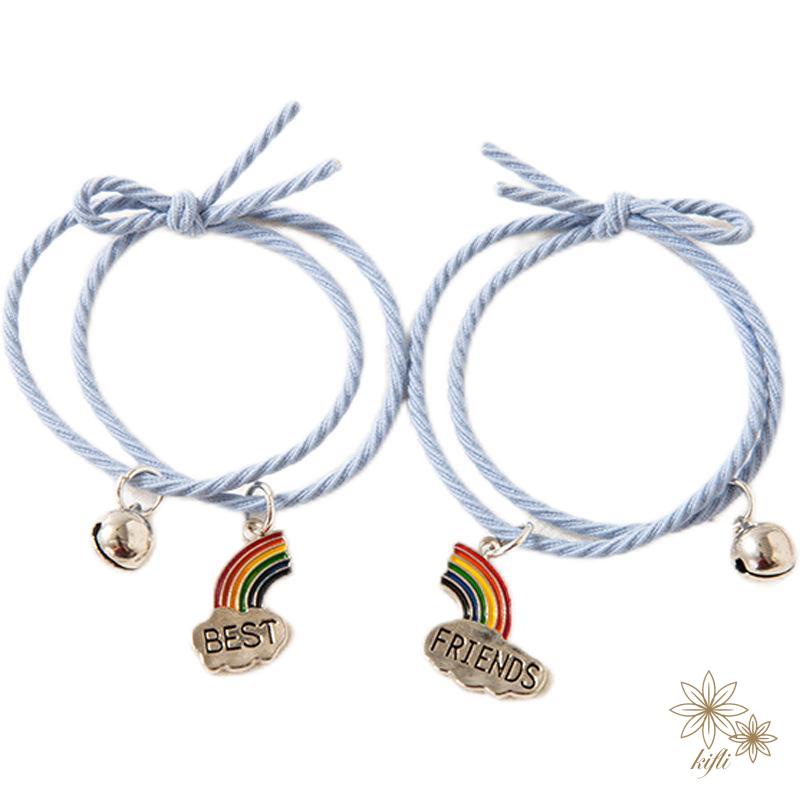 Set 2 Vòng Tay Tình Bạn Màu Cầu Vồng Thời Trang Hàn Quốc