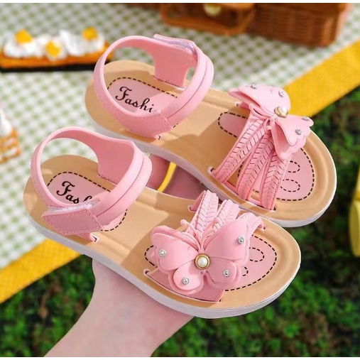 XẢ KHO DÉP SANDAL QUAI DÁN NƠ BƯỚM MỀM CỰC XINH BÉ GÁI