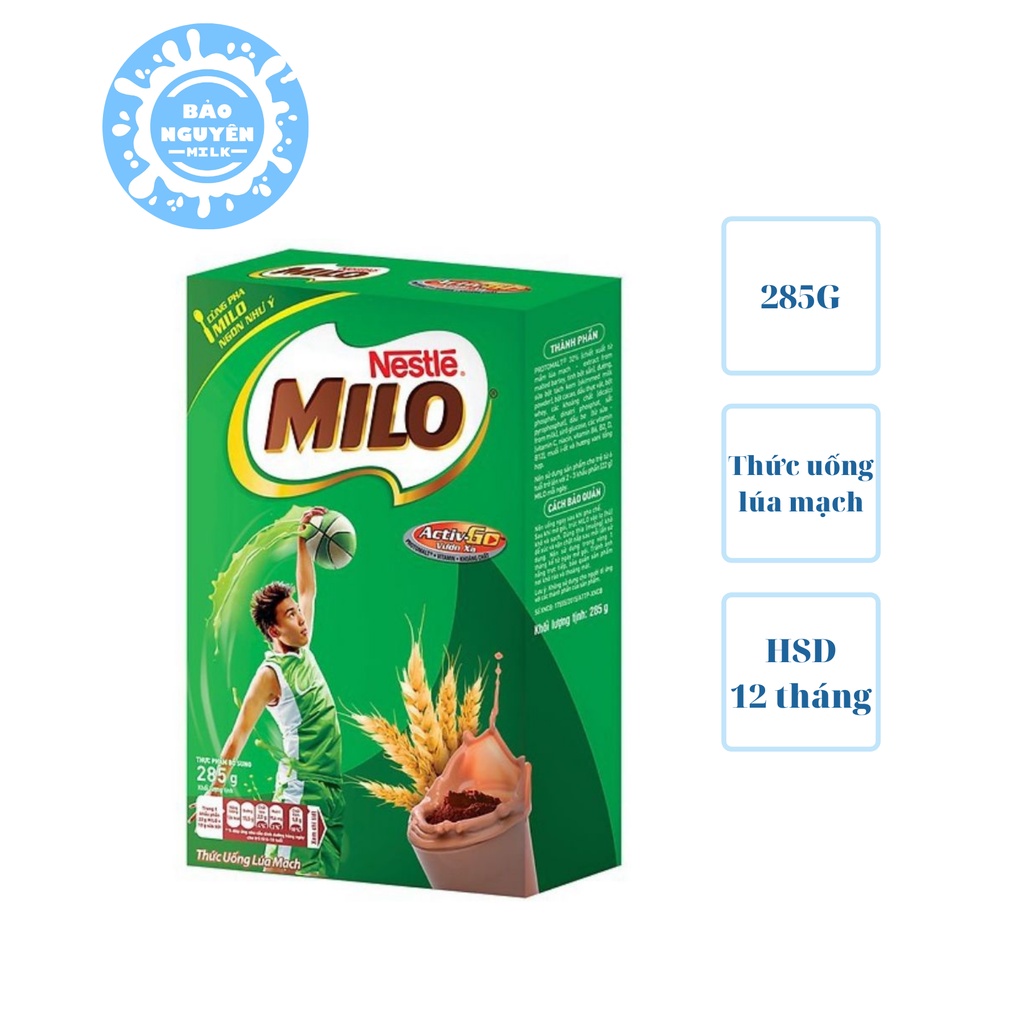 Bột thức uống lúa mạch Nestle Milo Active Go hộp 285g