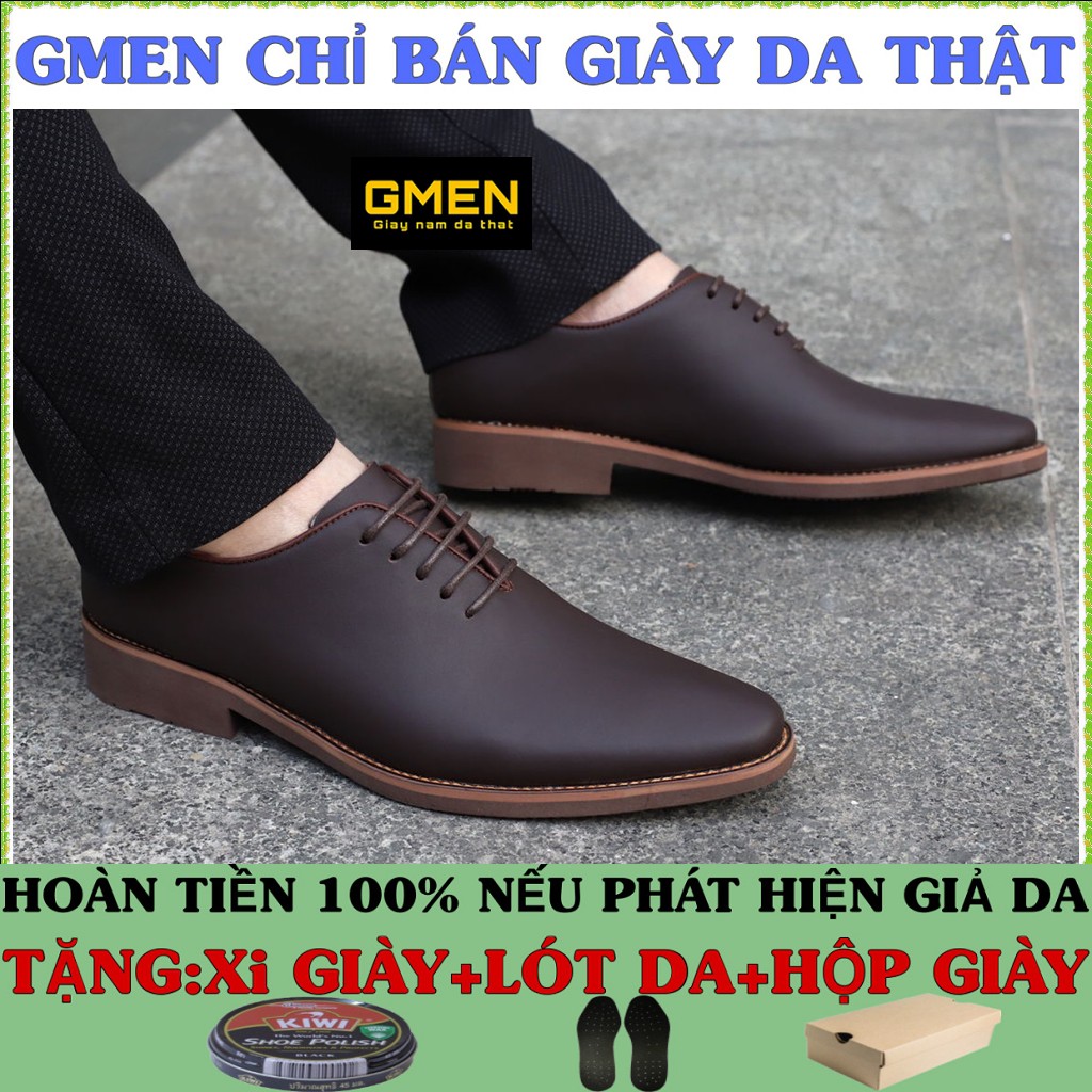 Giày tây nam da thật mềm mại đế cao su êm chân phong cách trẻ trung lịch lãm TK0689