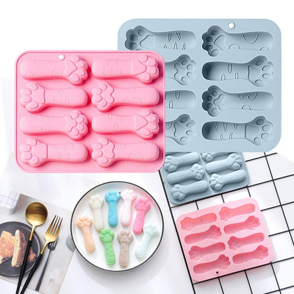 GOGOUP Khuôn Làm Xà Phòng 8 Ngăn Hình Dấu Chân Mèo