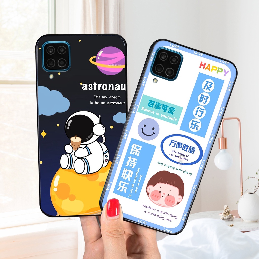 Ốp lưng Samsung A12 / M12/M32 / A22 4G in hình 3D GẤU cute be@r, soda, happy day cực hot ,thời thượng