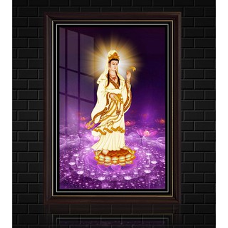 Tranh Quan Âm - in tranh trên vải  canvas kim sa cao cấp KHÔNG KHUNG - khách hàng tự lồng khung- GIÁ XƯỞNG