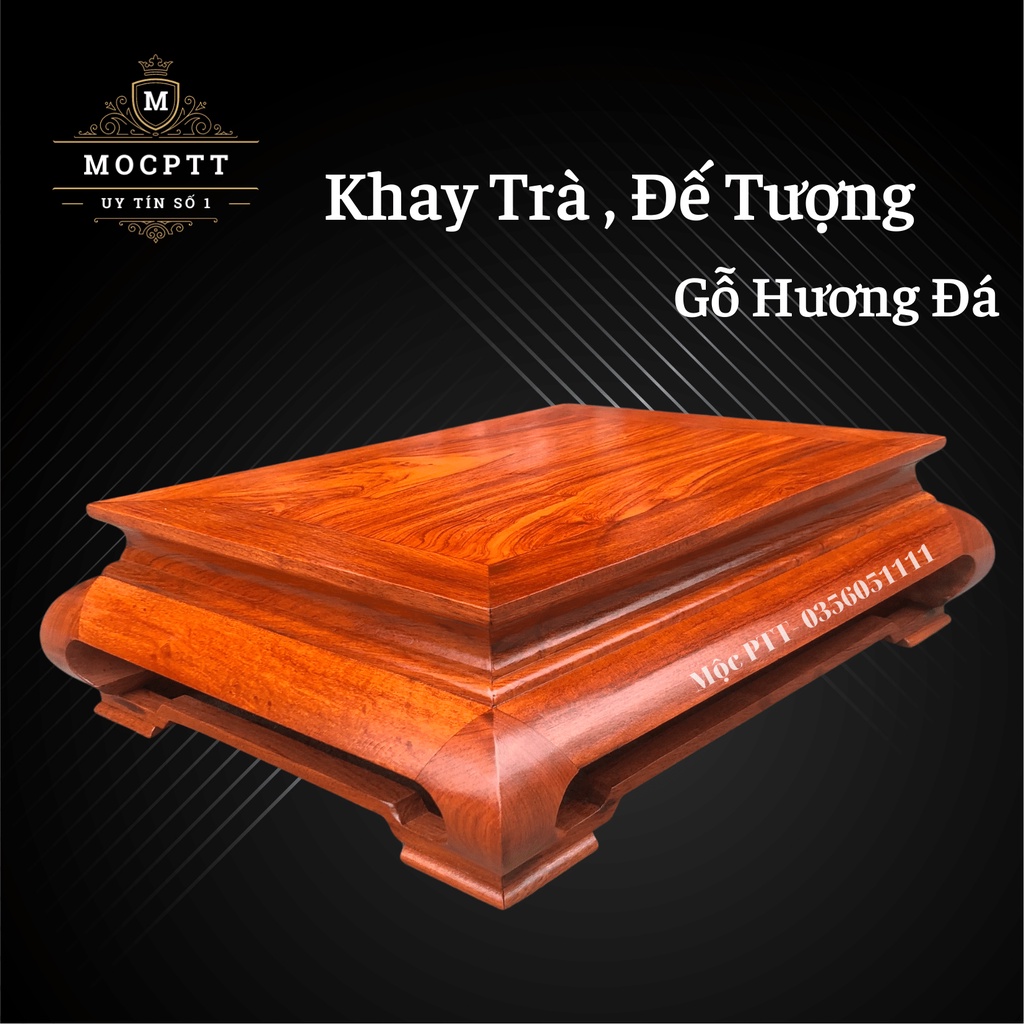 Bàn trà mẫu VIP gỗ Hương đá kích thước 42 x 32 x 14 cm phụ kiện uống trà hoặc kê đồ trang trí