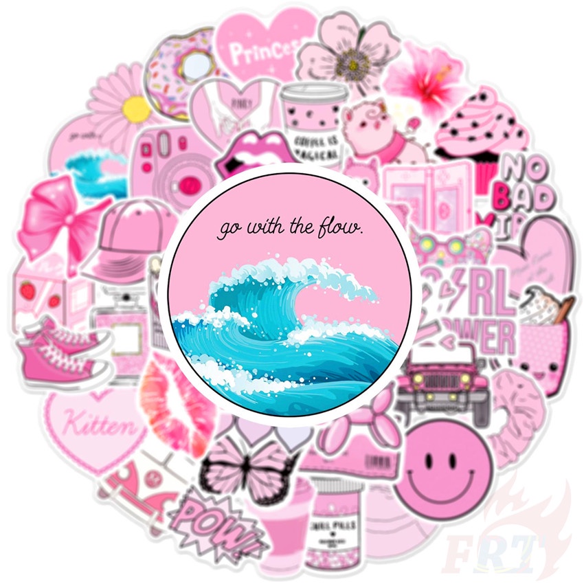 ❉ Miếng Dán Trang Trí Series 01 Thiết Kế Dễ Thương Cho Bé Gái ❉ Bộ 50 Miếng Dán Chống Thấm Nước Họa Tiết Doodle Thời Trang DIY