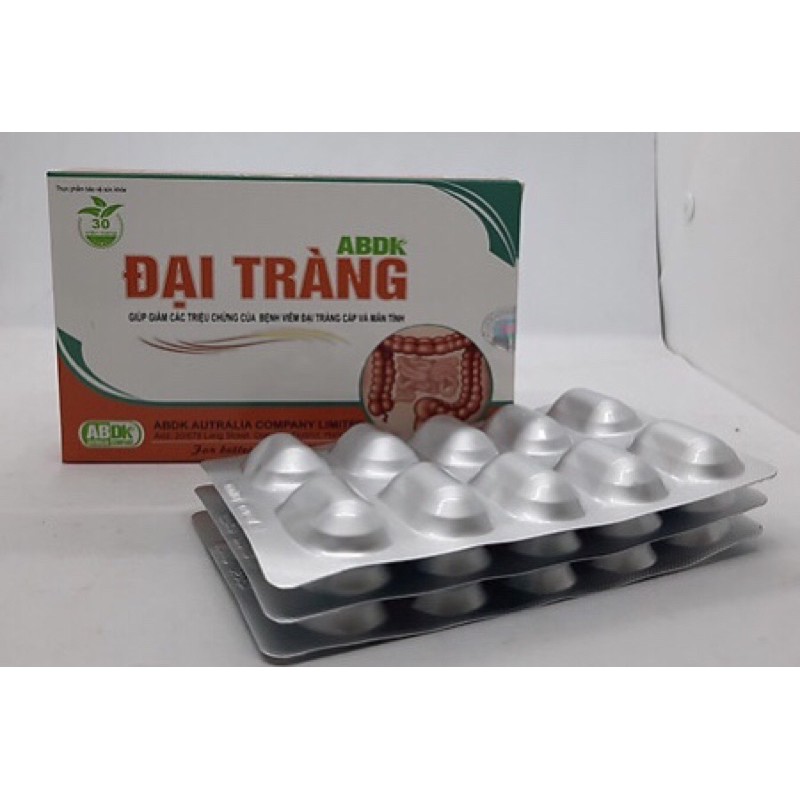 ĐẠI TRÀNG ABDK (hộp 30 viên) - giảm đầy hơi, khó tiêu, đau bụng đi ngoài nhiều lần