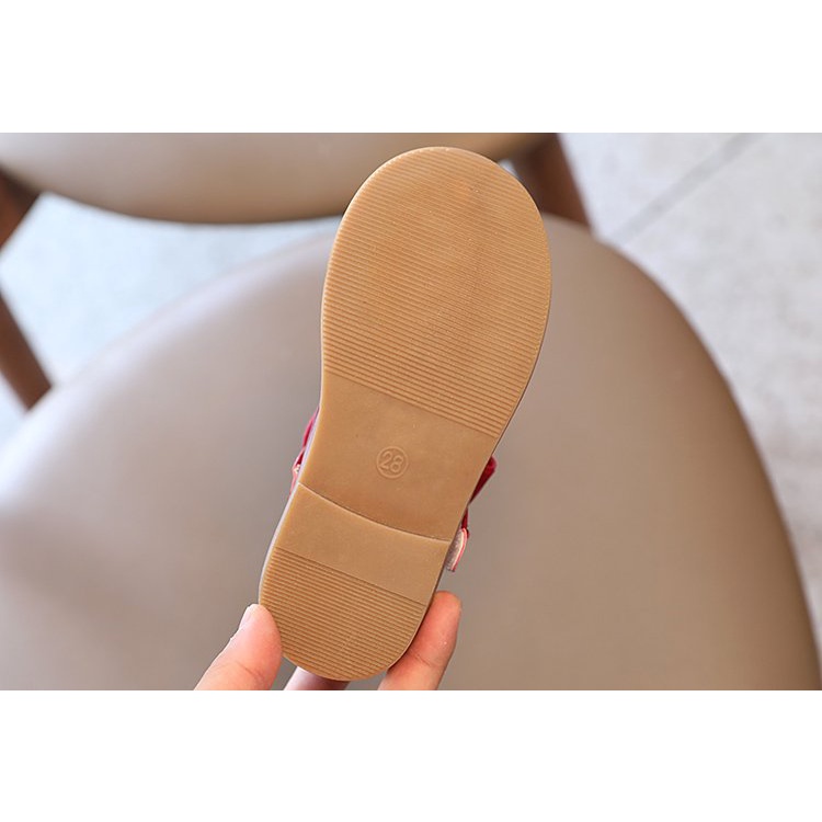 Giày Búp Bê Da Bóng Đế Mềm Chống Trượt Đính Nơ Xinh Xắn Cho Bé Gái 1-18 Tuổi