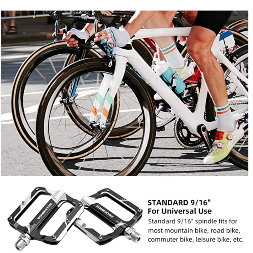 【Fulfilled by Shopee】Bàn đạp ROCKBROS dạng phẳng chất liệu sợi carbon 9/16 vòng bi kín trọng lượng cho xe đạp leo núi