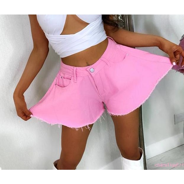 Quần short denim lưng cao thời trang Hàn Quốc dành cho nữ