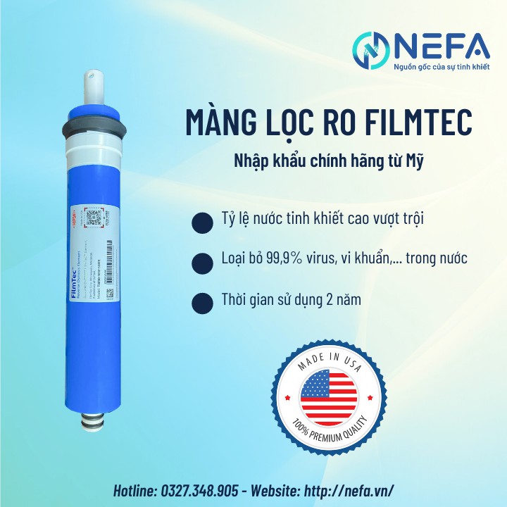 [HÀNG CHÍNH HÃNG] Lõi lọc nước số 4 màng RO DOW FILMTEC 10 lít/h-Xanh120