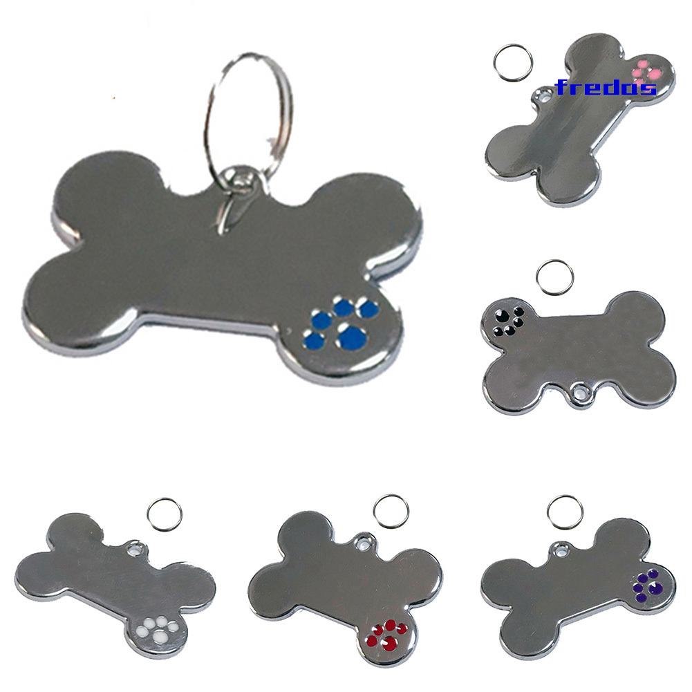 Cute Shape Dog Tag Ring Engraved ID Name Collar Nameplate