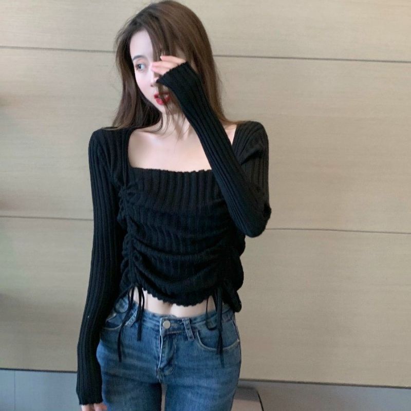 Áo rút dây 2 bên phối sọc dễ thương A15 (TOÀN BỘ HÌNH THẬT )