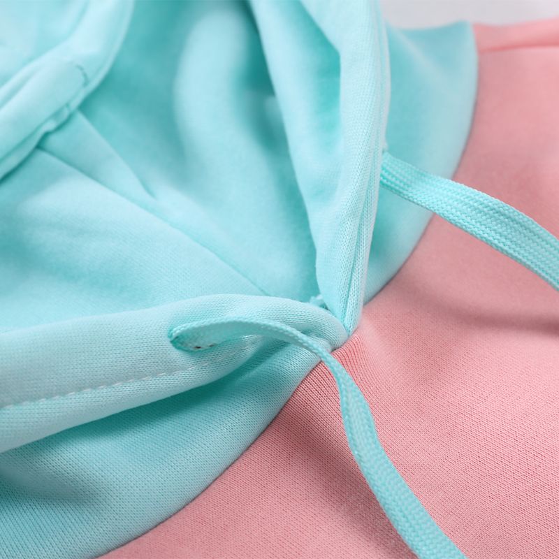 Xiangbao Áo Hoodie Nhung Dày Màu Kẹo Tương Phản In Chữ Cho Nữ