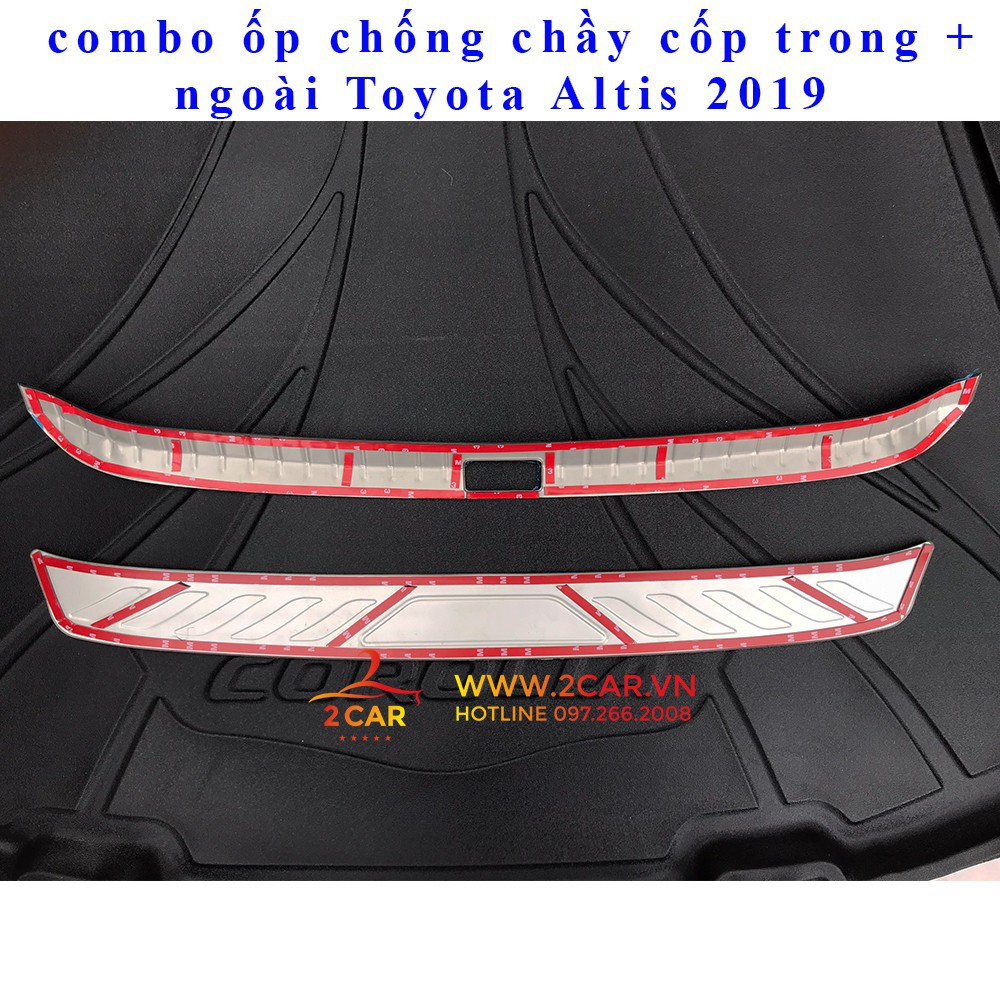 Combo ôp chống trầy cốp trong + ngoài xe Toyota Altis 2016 -2020