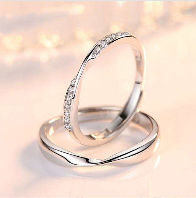Nhẫn Cưới Thiết Kế Đơn Giản Lãng Mạn Phong Cách Unisex