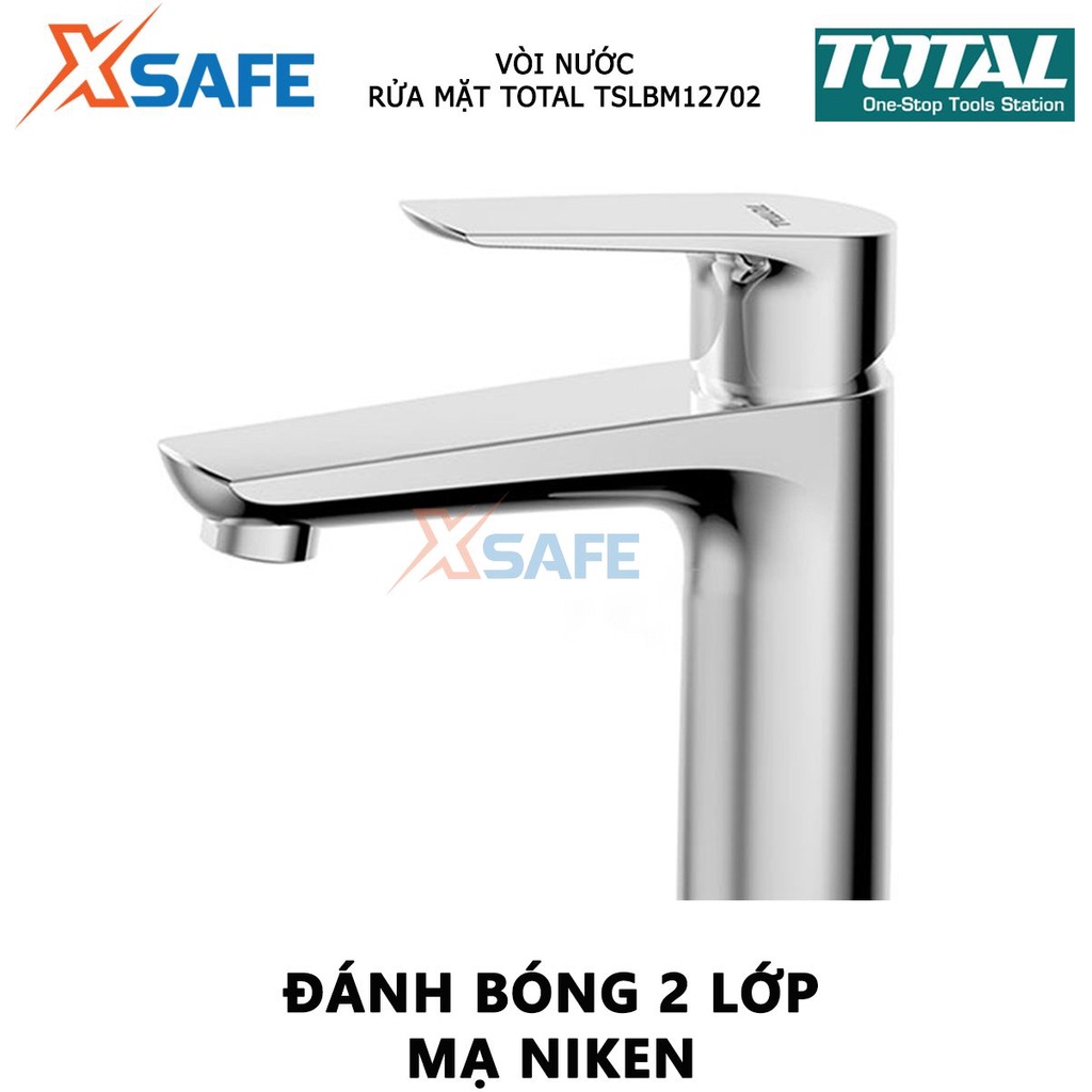 Vòi nước bồn rửa mặt TOTAL TSLBM12702 Vòi rửa mặt chiều cao 241mm, lõi chất lượng tốt, thân đồng thau đánh bóng 2 lớp