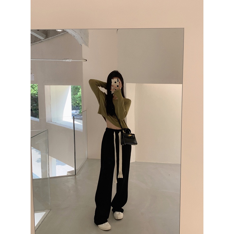 ZHELIHANGFEI Quần thể thao phong cách châu Âu và Mỹ có nguy cơ cảm thấy quần thẳng đều bình thường - phù hợp