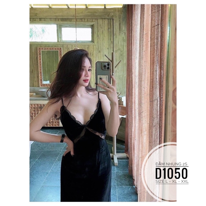 Đầm nhung ren 2s bigsize_saigon